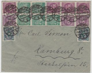 Germany Dr 1923 (9.  8. ) Inflat.  Cover Franking GÖrlitz To Hamburg (correct Rate)