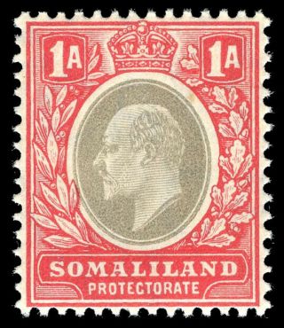 Somaliland 1905 Kevii 1a Grey - Black & Red Mnh.  Sg 46.  Sc 41.