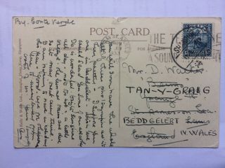 China - Postcard 1933 From Shanghai To England Re - Directed To Wales