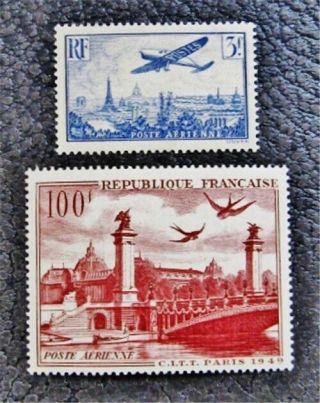 Nystamps France Stamp C12 C28 Og H $34