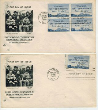 1945 United Nations Yalta Conference 928 Set Of 2 Fdr Roosevelt,  Churchill Etc