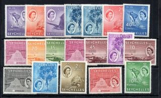 Seychelles 1954 Qeii Lhm Set Sg174 - 188 Ws14092