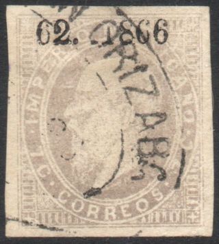 Mexico - 1866,  Maxi.  - 7c.  - 62 - 1866 - Orizava - With Forgery Cancel.