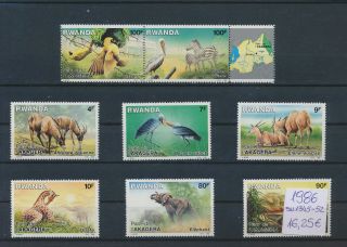 Gx02815 Rwanda 1986 Animals Fauna Flora Wildlife Lot Mnh Cv 16,  25 Eur