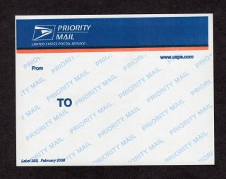 Lot 3 Old February 2006 Obsolete Usps Priority Mail Label 228 Blue Top Red Bar