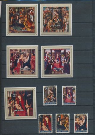 Gx03617 Cook Islands 1977 Religious Art Paintings Fine Lot Mnh