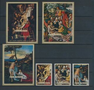 Gx03611 Cook Islands 1973 Religious Art Paintings Fine Lot Mnh