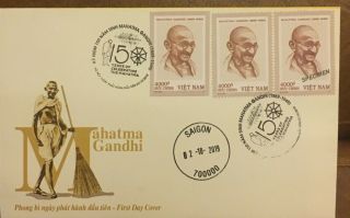 Fdc Vietnam With 3 Stamps : Perf,  Imperf & Specimen 2019 : Gandhi - Sent By Fdc
