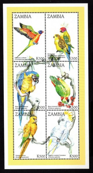Zambia 1998 Sheet Of 6 Stamps Mi 820 - 825 Mnh Cv=7€