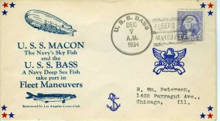 Airship Uss Macon Zeppelin Uss Bass Sky Fish Naval