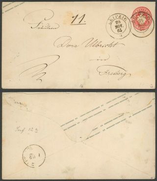 Germany Saxony 1865 - Postal Stationery Leipzig 35142/5