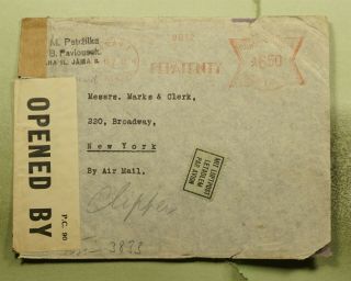 Dr Who 1941 Bohemia/moravia Metered Airmail To Usa Wwii Censored E67116