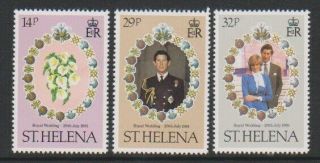 St Helena - 1981,  Royal Wedding Set - Mnh - Sg 378/80