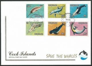 Cook Islands 1984 Whales Set On 2 Fdcs. . . . .  63784