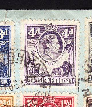 1939 Northern Rhodesia KGVI stamps on registered cover from Luanshya to Belgium 3