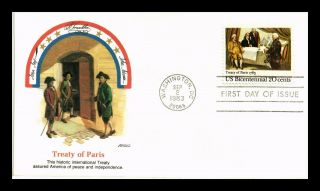 Us Cover Treaty Of Paris Bicentennial Fdc Fleetwood Cachet