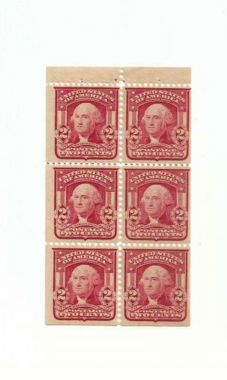 U.  S.  Stamps Scott 319fq Booklet Pane Of Six Lake Shade Cv 300.  00