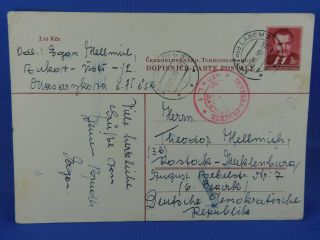 Czechoslovakia Old Postal Stationery 1950 Ustinad To Germany Censor (n13/56)