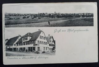 Scarce C.  1900 Germany Photo Postcard " Gruss Aus Pfalzgrafenweiler "