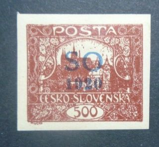 Classic Surcharge So 1920 500h Vf Mlh Signed Cz Czechoslovakia B231.  6 0.  99$