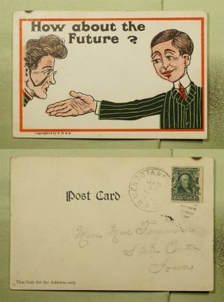 Dr Who 1907 Mendota & Fulton Rpo Postcard To State Center Ia E39276