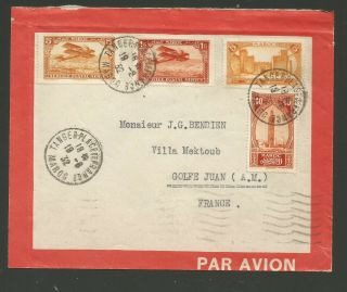 1932 French Morocco Attractive Colorful Cover Tangier To France