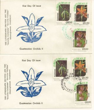 1994 Guatemala Orchids Flower - 2 First Day Covers - Scarce Items