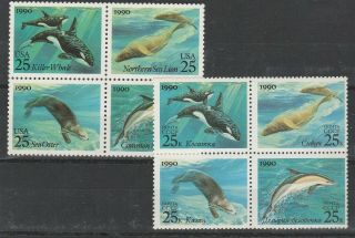 Mnh - 2508/11 - Creatures Of The Sea - Block Of 4 Joint Issue Usa,  Ussr (5933/6)