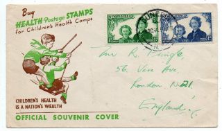 1944 Zealand To Great Britain Official Souvenir Cover,  Children Health