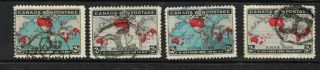 Canada 85 86 Map Stamps F - Vf Son Fancy Cancels (cem12,  21