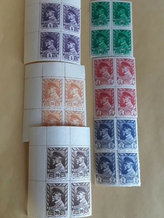 Stamps Czechoslovakia 1945,  4x Blocks Mnh