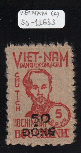 North Viet Nam - 1956 - Sc 50 - 1l63 Surcharged - Type 2 - Mnh - Extremely Rare