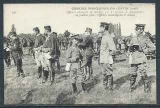1908 China - 3 Chinese Officers Observing The French Army Autumn Exercices