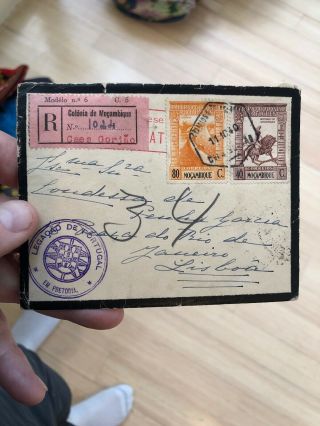 Rare Mozambique Portugal Colonial Cover To Lisbon (registered)