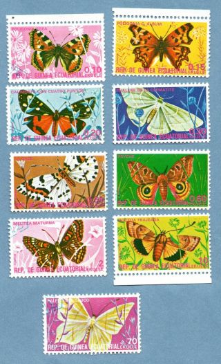 Equatorial Guinea Stamps 1975 Butterflies (i).  9 Stamps