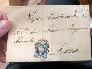 Rare Portugal Folding Letter Covers 1857 5