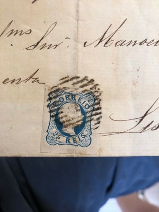 Rare Portugal Folding Letter Covers 1857 6