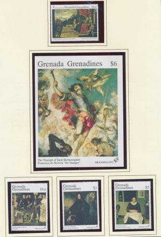 Xb71928 Grenada 1992 Stamp Expo Art Paintings Fine Lot Mnh