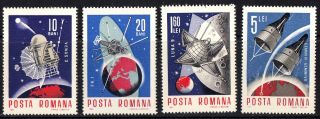 Romania 1966 Space Projects Complete Set Of Stamps Mnh