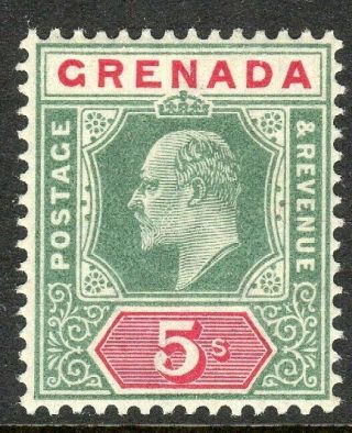 Grenada 1902 Green/carmine 5/ - Crown Ca Perf 14 Sg65