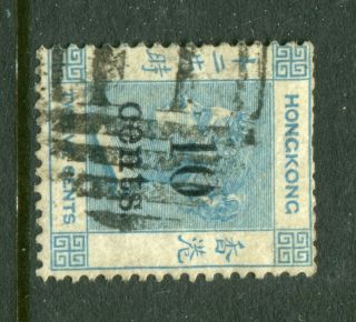 1880 China Hong Kong Qv 10c On 12c (blue) Stamp - Foochow F1 Killer Chop