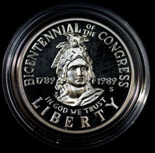 1989 - S U.  S.  Bicentennial Of Congress Commemorative Silver Proof Half Dollar