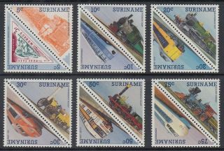 Suriname 1985 Railway Locomotives Set (x12) Triangles (id:882/d54218)