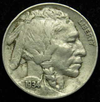 1934 Buffalo Indian Head Nickel Vf Very Fine Details