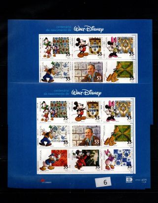 / 10x Portugal - Mnh - Disney - Cartoons - Mickey - Pluto - Donald