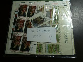 Us Postage Never Hinged Blocks Of 6 Cent Stamps $12.  00 Face (q)