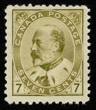 Canada Stamp Scott 92 7c King Edward Vii 1903 Lh Og Well Centered $275
