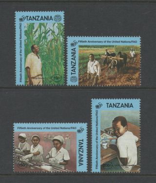 Tanzania 1995 50th Anniv Of United Nations/fao (sg2064/7) Vf Mnh