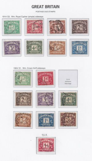 Lot:31717 Gb Postage Due 1914 - 23 And 1924 - 31 Postage Due Sets