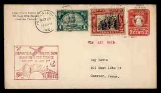 Dr Who 1929 Indianapolis In Aviation Show Uprated Stationery Air Mail C117397